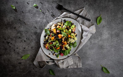 Linsensalat mit Nektarinen