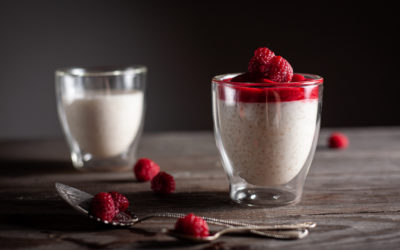 Tapiokapudding mit Himbeermus