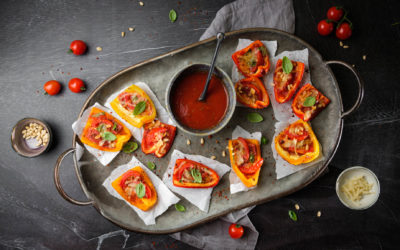 Kleine Paprika-Pizzen